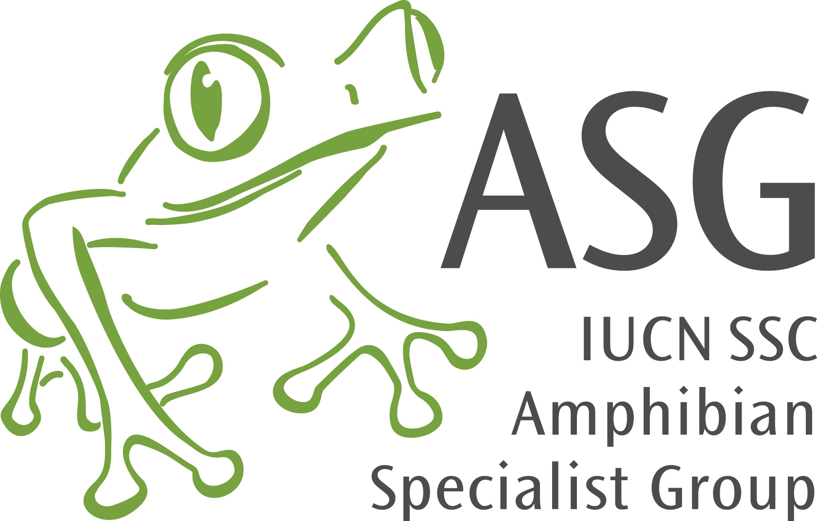 Logo iucn asg amphibian specialist group grey